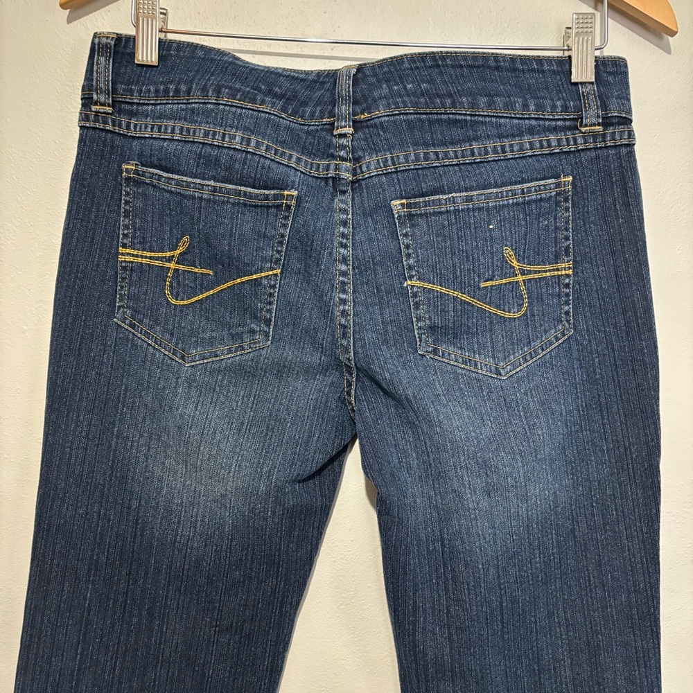 Vintage Y2K Mid-Rise Bootcut Flare Jeans Braided Faded Detail Juniors Size 9 - Picture 4 of 12